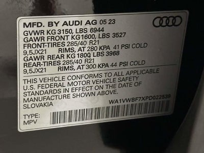 2023 Audi SQ7 Prestige TFSI quattro Tiptronic
